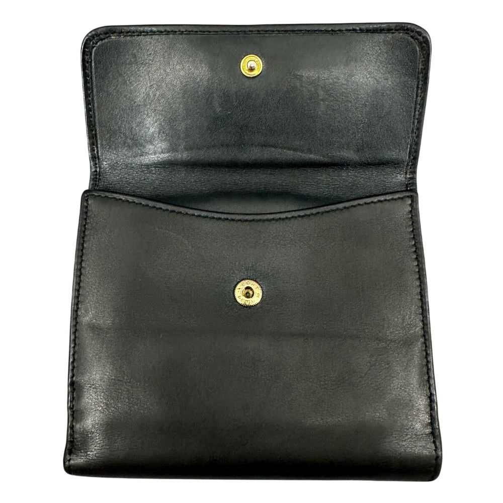 Gucci Bamboo Wallet Black Leather Bifold Snap Closure Card Holder, Used - Picture 8 of 16